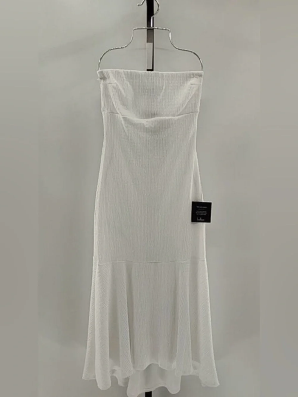 Lulus Darling Ways White Textured Strapless Midi Dress XS NWT - Picture 4 of 6